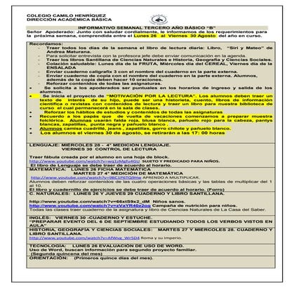 Informativo n° 23  3º básico b- viernes 23 de agosto-1