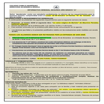 Informativo n°29   2° basico a - 03 de octubre de 2014 (2)