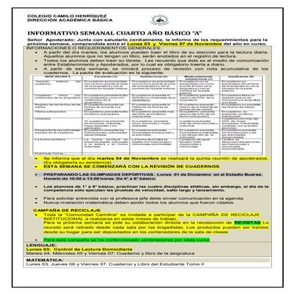 Informativo n°33 -_4°_basico_a_-_30_de_octubre_de_2014