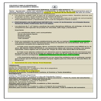 Informativo n°37 -_4°_basico_a_-_28_de_noviembre_de_2014