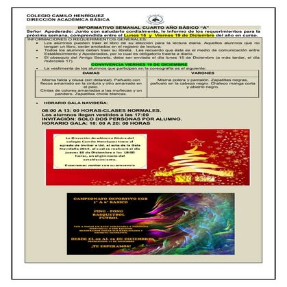 Informativo n°39 -_4°_basico_a_-_12_de_diciembre_de_2014 - _1_