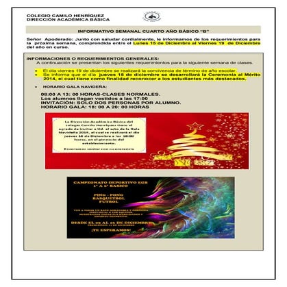Informativo n°39 -_4°_basico_b_-_12_de_diciembre_de_2014 -