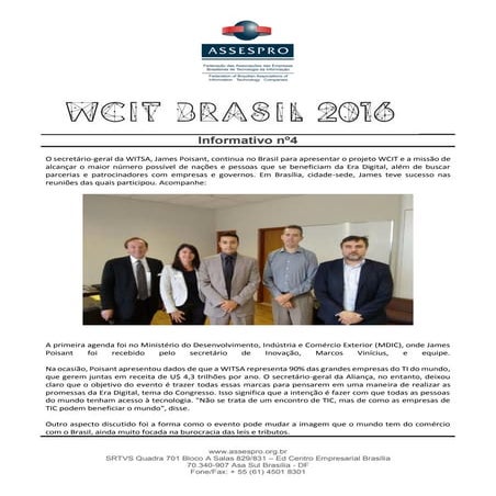 WCIT 2016 | Informativo nº4