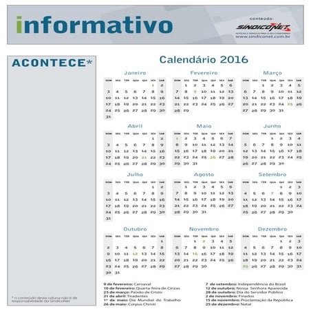 Informativo sindiconet 2016_fevereiro