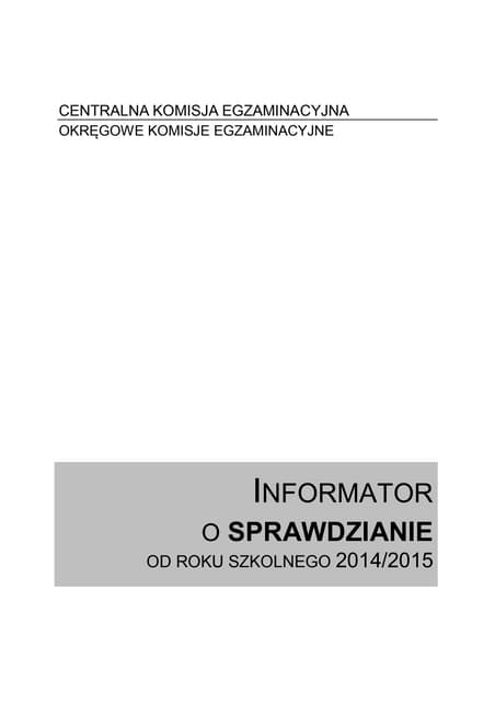 Sprawdzian szóstoklasisty 2015 - Informator | PDF