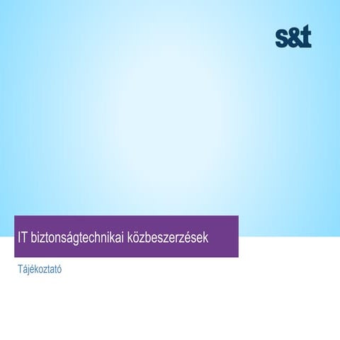 Információbiztonság: IT biztonságtechnikai közbeszerzések