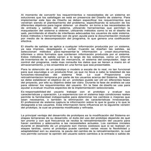 Informe de Diseño de Sistemas