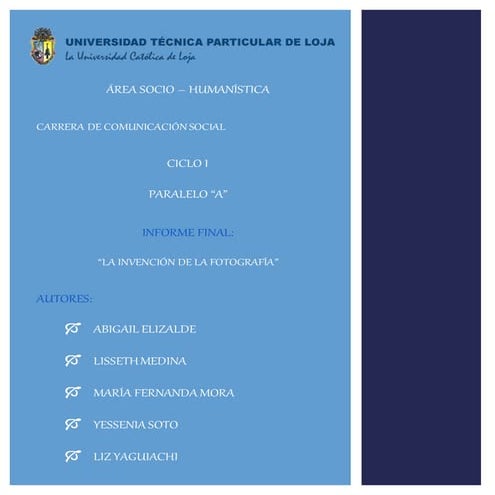 Informe. fotografía