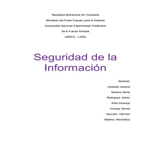 SSEGURIDAD DE LA INFORMACION