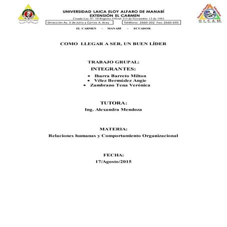 Como llegar a ser un buen líder