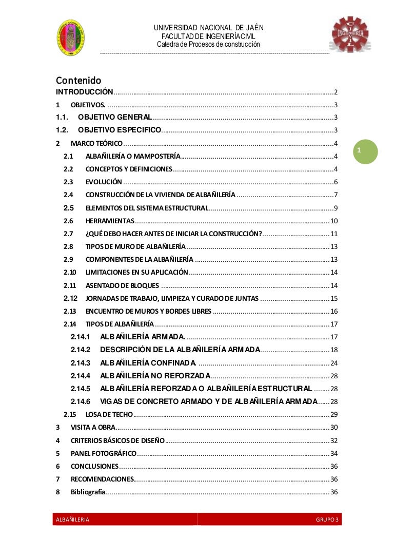 Informe albañileria-procesos
