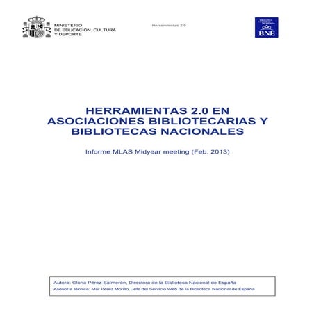 Herramientas 2.0 en asociaciones bibliotecarias y bibliotecas nacionales. Glò...