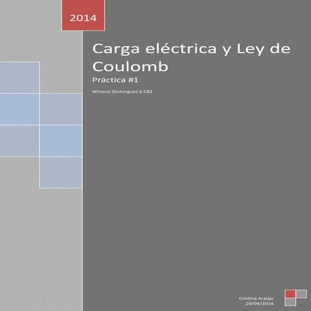 Informe  carga eléctrica y ley de coulomb Física