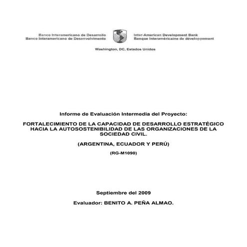 Fortalecimiento de la capacidad de desarrollo estratégico hacia a autososteni...