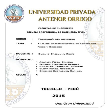 Informe granulometria de los agregados