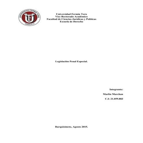 Informe - legislacion penal especial..