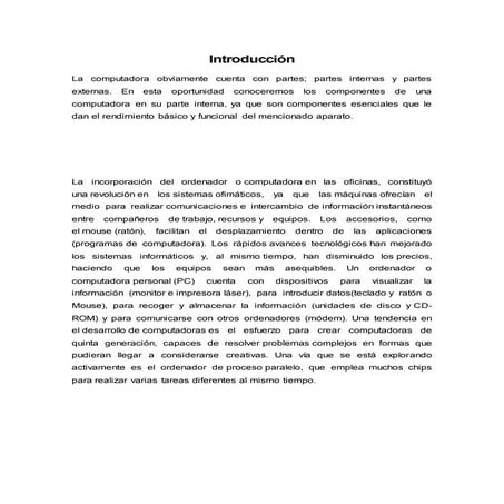 Informe partes internas y externas de la computadora fg