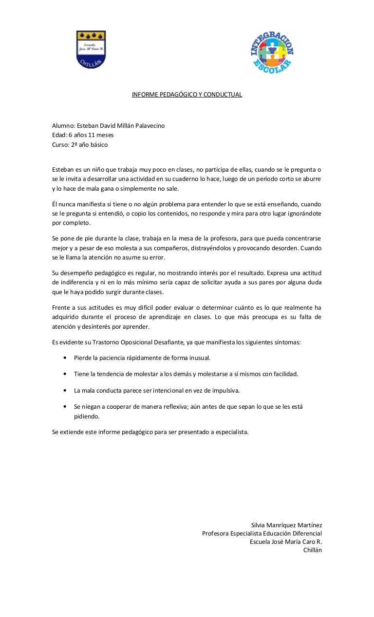 formato de informe academico