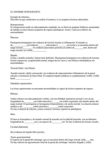 modelo de informe ecografico de prostata