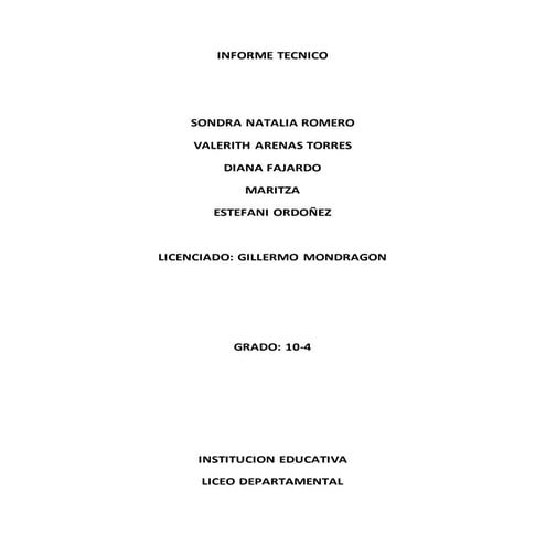 Informe tecnico