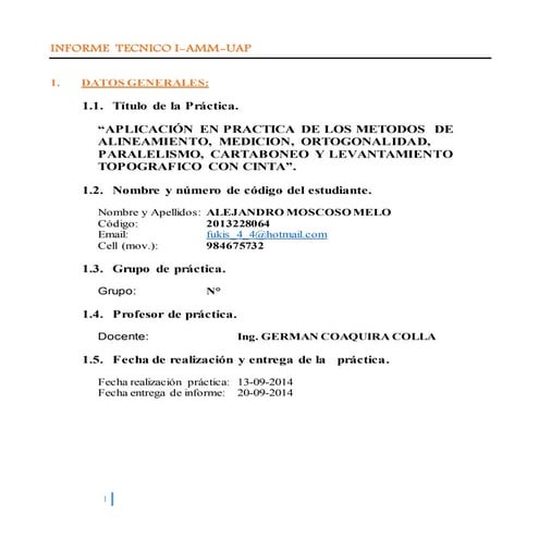Informe 01 alineamiento y levantamiento con cinta