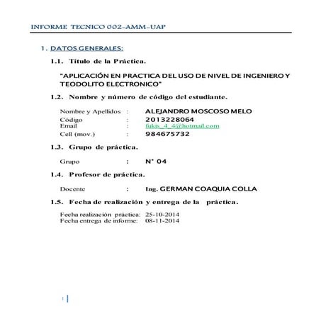 Informe 02 nivelacion y teodolito