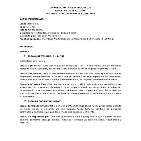 Informe 1 mmpi