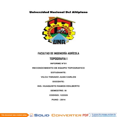 Informe 1 reconocimiento de equipos topograficos