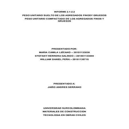 Informe 2 peso suelto y compactado