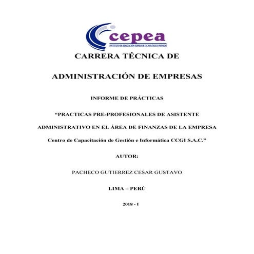 INFORME DE PRÁCTICAS: “PRÁCTICAS PRE-PROFESIONALES DE ASISTENTE ADMINISTRATIV...