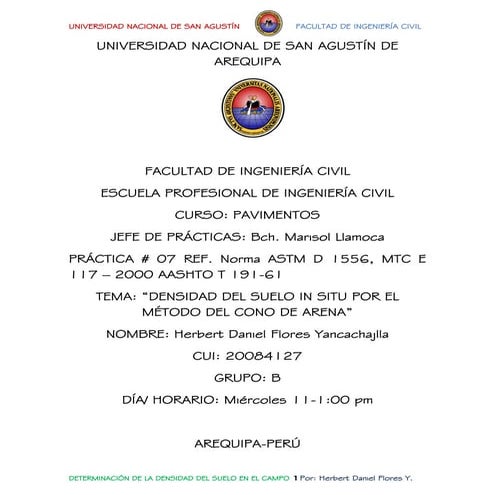 Informe 7 densidad especifica en campo