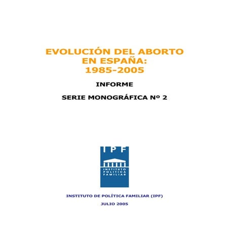 Evolución del aborto en España: 1985 - 2005