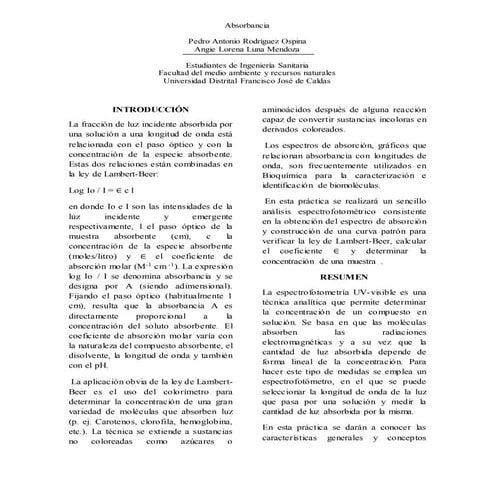 Informe absorbancia
