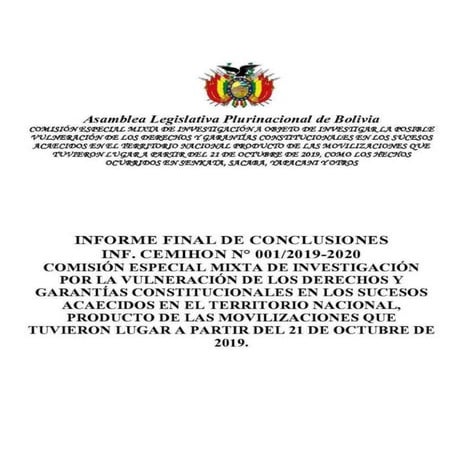 Informe Final ALP Bolivia 2019 | PDF