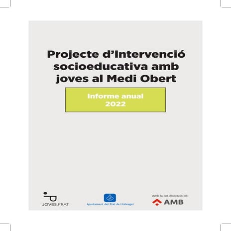 Informe anual 2022 del projecte d'intervenció socioeducativa amb joves al Medi Obert