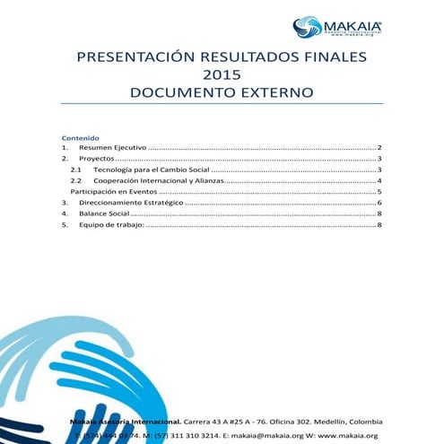 Informe anual makaia 2015