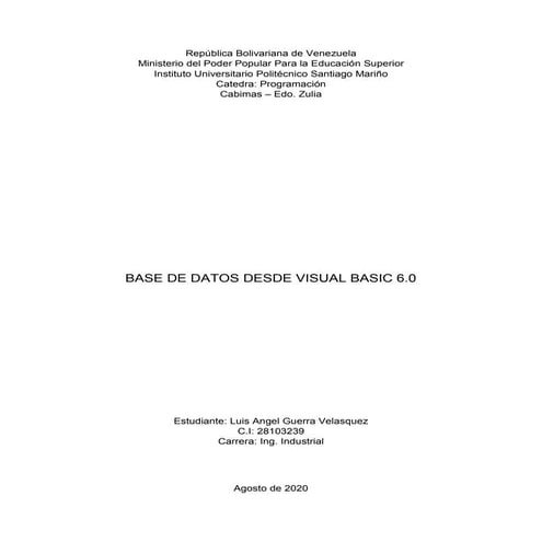 Informe base de datos (Luis Guerra)