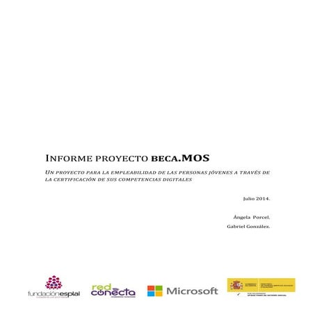 Informe proyecto beca.MOS 2ª edición (2013-2014)