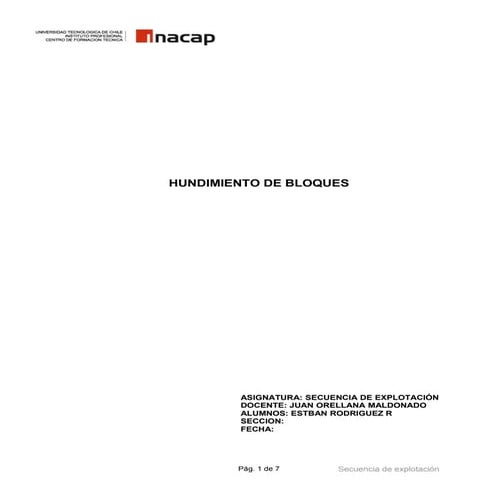 Informe block caving