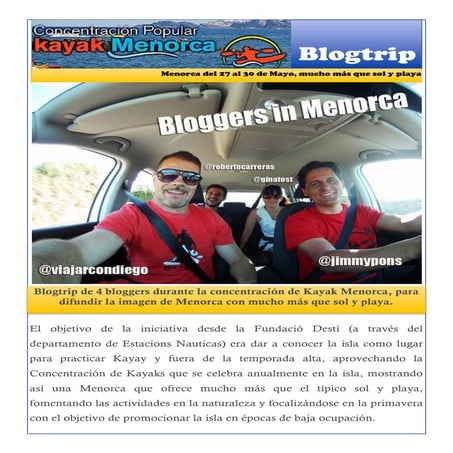 Informe blogtrip kayak menorca 2011
