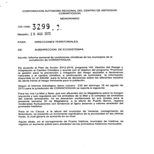 Informe climatico no. 230