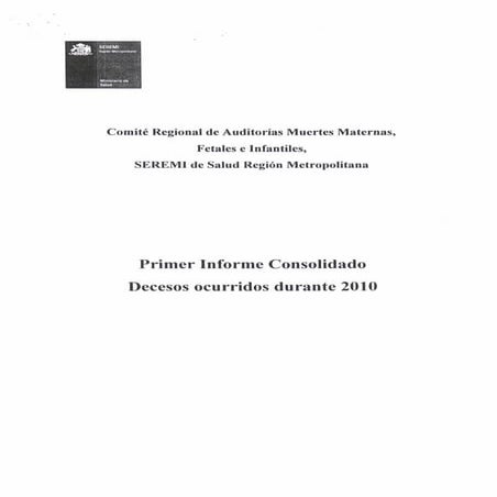 Informe comité regional de auditoría muertes maternas