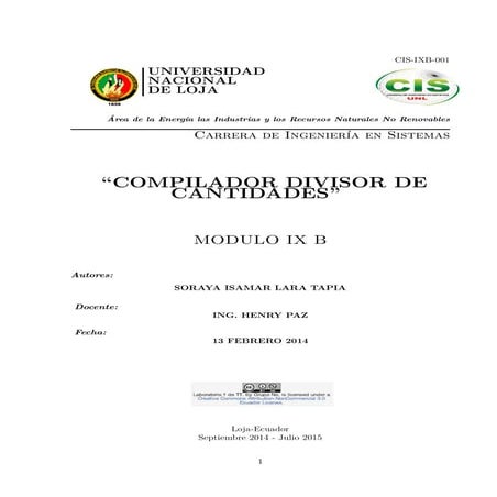 Informe compilador divisor