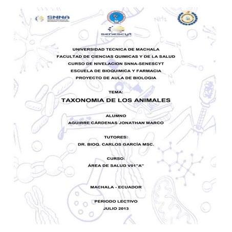 Informe de biologia de proyecto de aula