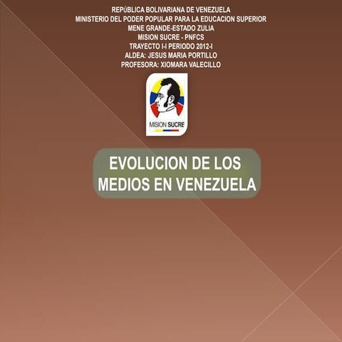 EVOLUCION DE LOS MEDIOS EN VENEZUELA
