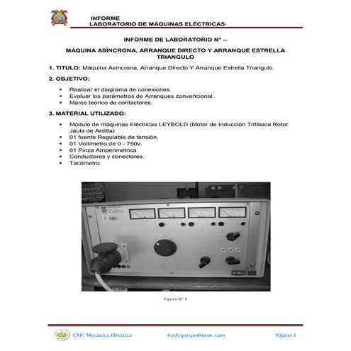 Informe de conexión estrella triángulo