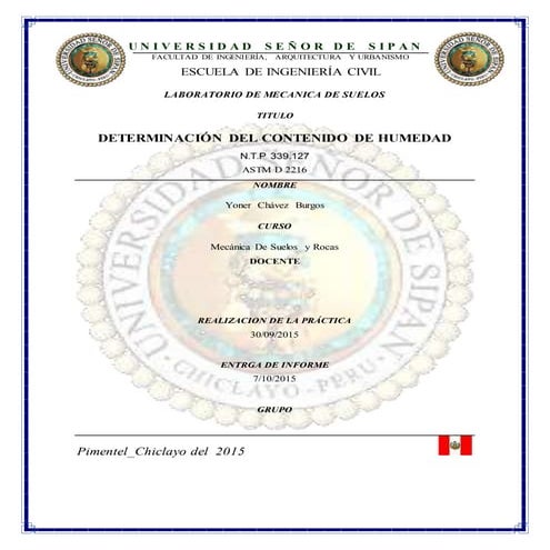 CONTENIDO DE HUMEDAD N.T.P 339.127 