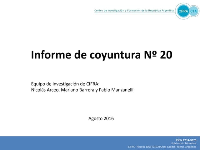 Informe de coyuntura nro 20