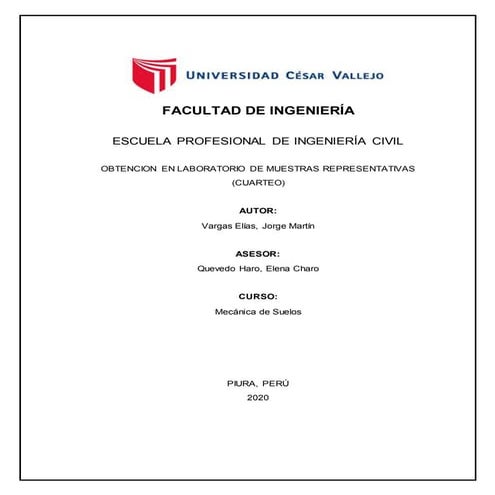 Informe de cuarteo de muestra | DOCX