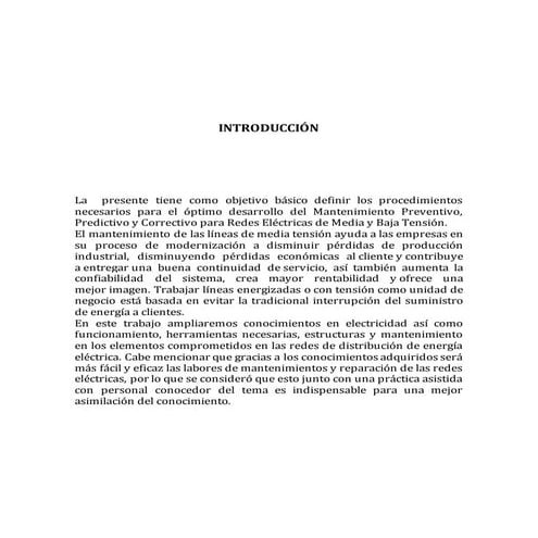 mantenimiento de redes de media y baja tension